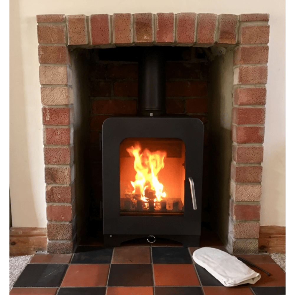 A stove creates a welcoming cosy room